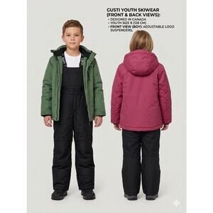Gusti Youth Black Ski Pants & Bib, Size 8 (128 cm)